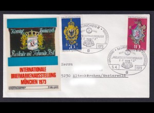 Bund FDC mit 764-765 IBRA München Briefmarkenausstellung ESST München 5.4.1973