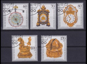 Bund 1631-1635 Einzelmarken Kostbare alte Uhren kompletter Satz gestempelt Ecke