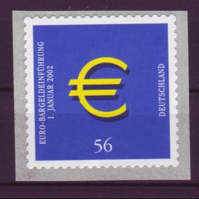 Bund 2236 SELBSTKLEBEND von der Rolle Einführung der Euro-Münzen 56 Cent **
