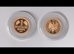Goldmünze Goldmark 1 Deutsche Mark 2001 G zum Abschied von der Deutschen Mark