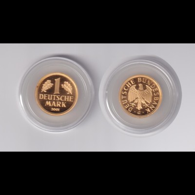 Goldmünze Goldmark 1 Deutsche Mark 2001 G zum Abschied von der Deutschen Mark