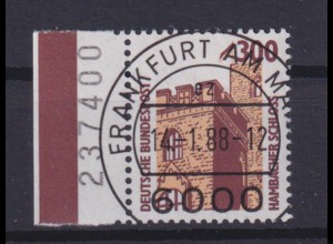 Bund 1348 Au mit Seitenrand links und Bogennummer SWK 300 Pf ESST Frankfurt