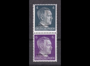 Deutsches Reich 783/785 RM senkrechtes Paar Aufdruck Ostland Führerbild 4-6 Pf**