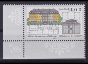 Bund 1913 Eckrand links unten UNESCO-Welterbe 100 Pf postfrisch 