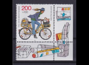 Bund 1814 Eckrand rechts unten Tag der Briefmarke 200+ 120 Pf postfrisch