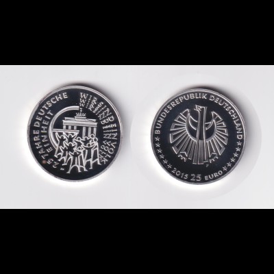Silbermünze 25 Euro 25 Jahre Deutsche Einheit 2015 in Kapsel Stempelglanz