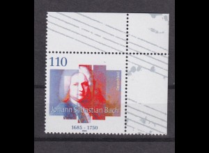 Bund 2126 Eckrand rechts oben Johann Sebastian Bach 110 Pf postfrisch