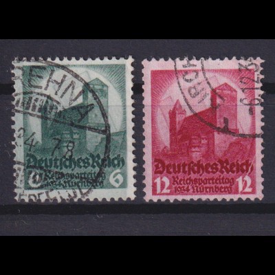 Deutsches Reich 546-547 Reichsparteitag in Nürnberg 6 Pf + 12 Pf gestempelt /5