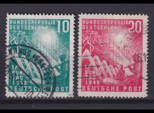 Bund 111-112 Eröffnung des ersten Deutschen Bundestages 10+20 Pf gestempelt /2 