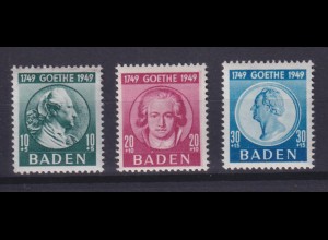 Französische Zone Baden 47-49 Joahnn Wolfgang von Goethe postfrisch