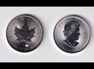 Silbermünze 1 OZ Kanada 5 Dollar 2015 Maple Leaf