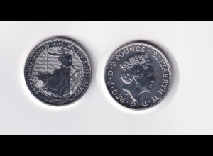 Silbermünze 1 OZ Großbritannien Britannia 2 Pounds 2022