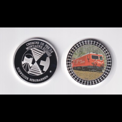 Medaille Farb Gedenkprägung Glacier Express PP in Kapsel mit Zertifikat