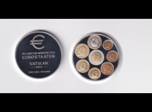 Silbermedaille 1 Oz Erste Münzen der Euro Staaten Vatikan 2002 Polierte Platte
