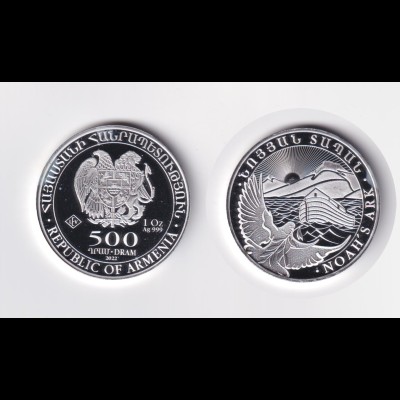 Silbermünze 1 OZ Armenien Arche Noah 500 Dram 2022
