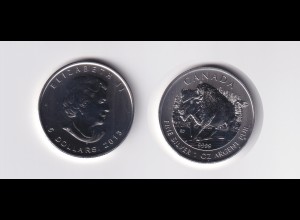 Silbermünze Kanada 1 OZ 5 Dollars Wildlife Bison 2013