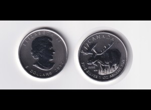 Silbermünze Kanada 1 OZ 5 Dollars Wildlife Elch 2013