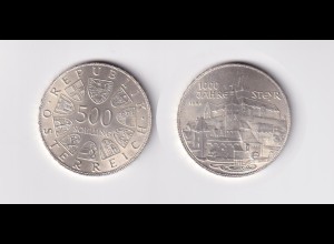 Silbermünze Österreich 500 Schilling 1000 Jahre Steyr 1980 Stempelglanz /8