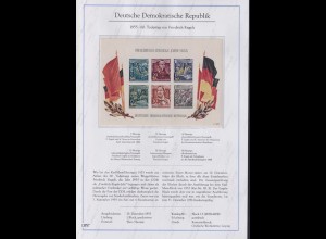 DDR Block 13 Todestag Friedrich Engels 1955 postfrisch mit Beschreibungsblatt