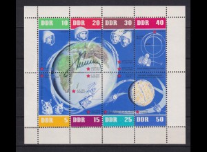 DDR 926-933 Kleinbogen 5 Jahre sowjetische Weltraumflüge ** mit Unterschrift