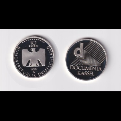 Silbermünze 10 Euro spiegelglanz 2002 Documenta Kassel 