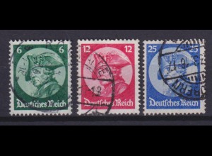 Deutsches Reich 479-481 Friedrich der Große 6 Pf, 12 Pf, 25 Pf gestempelt /2