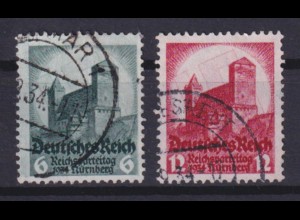 Deutsches Reich 546-547 Reichsparteitag in Nürnberg 6 Pf + 12 Pf gestempelt /1