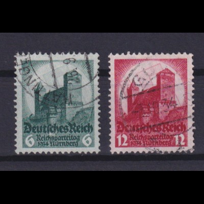 Deutsches Reich 546-547 Reichsparteitag in Nürnberg 6 Pf + 12 Pf gestempelt /2