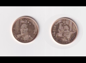 Goldmünze Niederlande Silbernes Regierungsjubiläum Beatrix 20 Euro 2005 PP