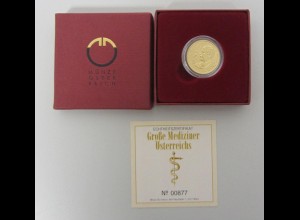Goldmünze Österreich Große Mediziner Clemens v. Pirquet 50 Euro 2010 PP 