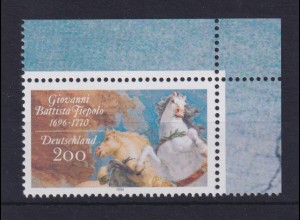 Bund 1847 Eckrand rechts oben Giovanni Battista Tiepolo 200 Pf postfrisch