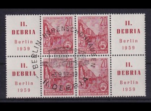DDR 580 B Zf ZD 8er Block Debria Berlin 20 Pf Sonderstempel