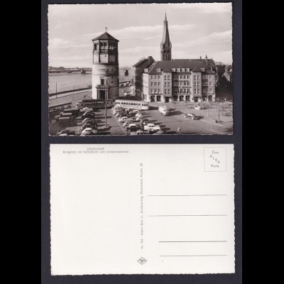 Ansichtskarte Düsseldorf Burgplatz mit Schloßturm + Lambertuskirche Karte nicht