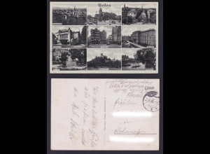 Ansichtskarte Gießen Mehrbildkarte mit Markplatz Bahnhof Universität 1940