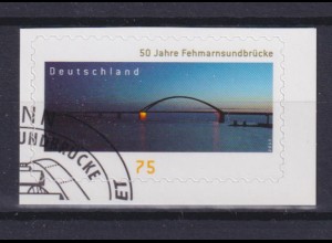 Bund 3003 SELBSTKLEBEND Einzelmarke 50 Jahre Fehmarnsundbrücke 75 C ESST Bonn