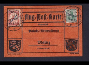 Deutsches Reich Flugpostkarte Gelber Hund Darmstadt 19.06.