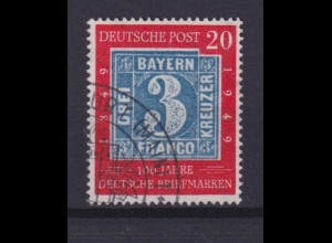 Bund 114 II mit Plattenfehler 100 Jahre dt. Briefmarken 20 Pf gestempelt
