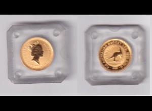 Goldmünze Australien 1/10 Unze Nugget 15 Dollar 1991 in Kapsel