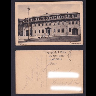 Ansichtskarte Weimar Goethehaus Vergiß nicht Straße und Hausnummer anzugeben