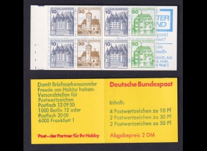 Bund Markenheftchen 22 I k mit Randziffer Burgen + Schlösser 1980 postfrisch 