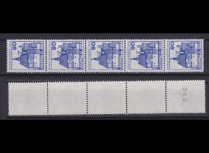 Berlin 588 RM 5er Streifen mit gerader Nummer Burgen+Schlösser 90 Pf postfrisch 