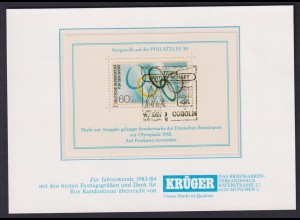 Vignette Briefmarkenmesse Philatelia 1983 mit nicht verausgabter Sondermarke