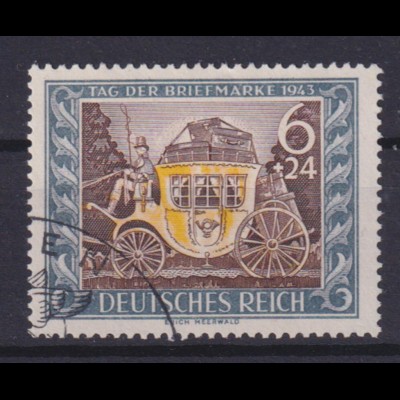 Deutsches Reich 828 Tag der Briefmarke 6+ 24 Pf gestempelt /1