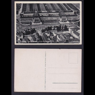 Ansichtskarte Leipzig Hauptbahnhof original Fliegeraufnahme Karte nicht gelaufen