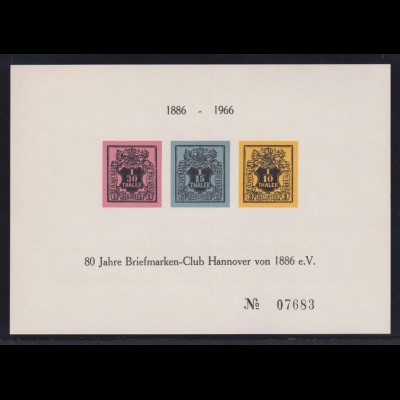 Vignetten 80 Jahre Briefmarken Club Hannover von 1886 e.V.