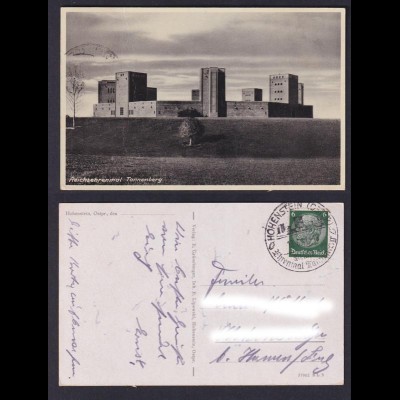 Ansichtskarte Reichsehrenmal Tannenberg mit Sonderstempel Hohenstein