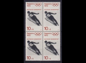 Bund 680 4er Block Olympische Spiele 1972 10+ 5 Pf postfrisch