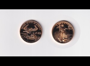 Goldmünze USA 1/4 Unze American Eagle 10 Dollar 1988 Polierte Platte Erstausgabe