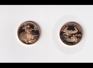 Goldmünze USA 1/10 Unze American Eagle 5 Dollar 1988 Polierte Platte Erstausgabe