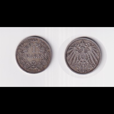 Silbermünze Kaiserreich 1 Mark 1896 F Jäger Nr. 17 /48